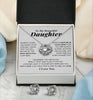 To My Beautiful Daughter | Always keep me in your heart | Love Knot Earring & Necklace Set
