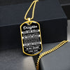 To My Daughter | Never Feel That You Are Alone | Dog Tag Necklace Gift From Dad