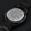 Son In My Heart, Engraved Black Chronograph Watch, Christmas Gift Idea for Son from Dad