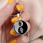 Yin Yang Hamsa Hand | Circle Pendant Necklace
