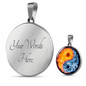 Yin Yang Fire Water | Circle Pendant Necklace