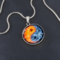 Yin Yang Fire Water | Circle Pendant Necklace