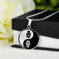 Yin Yang Hamsa Hand | Circle Pendant Necklace