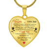 To My Daughter | I Love You | Heart Necklace | Gift for Daughter from Dad | Sentimental Gift