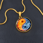 Yin Yang Fire Water | Circle Pendant Necklace