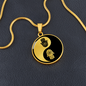 Yin Yang Hamsa Hand | Circle Pendant Necklace