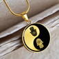 Yin Yang Hamsa Hand | Circle Pendant Necklace