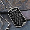 To My Son Dog Tag Necklace, Believe In Yourself, Gift For Son From Dad