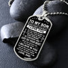 To My Son Gift From Dad | Just Do Your Best | Dog Tag Necklace Military Ball Chain