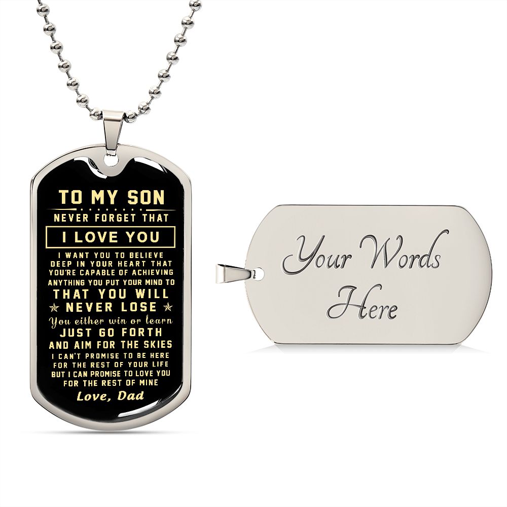To My Son Gift From Dad | I Can Promise | Dog Tag Necklace Custom Engraving