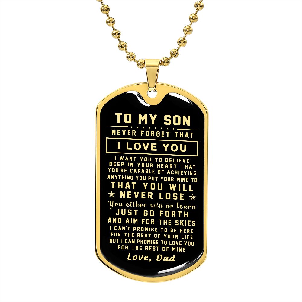 To My Son Gift From Dad | I Can Promise | Dog Tag Necklace Custom Engraving