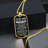 To My Son Gift From Dad | Just Do Your Best | Dog Tag Necklace Military Ball Chain