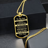 To My Son Gift From Dad | Remember You Only Fail When You Stop Trying | Dog Tag Necklace