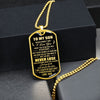 To My Son Dog Tag Necklace | Never Lose | Anniversary Gift For Son From Dad