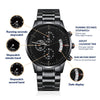 Son In My Heart, Engraved Black Chronograph Watch, Christmas Gift Idea for Son from Dad
