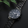 Son Aim For The Skies, Engraved Design Black Chronograph Watch, Gift for Son from Dad