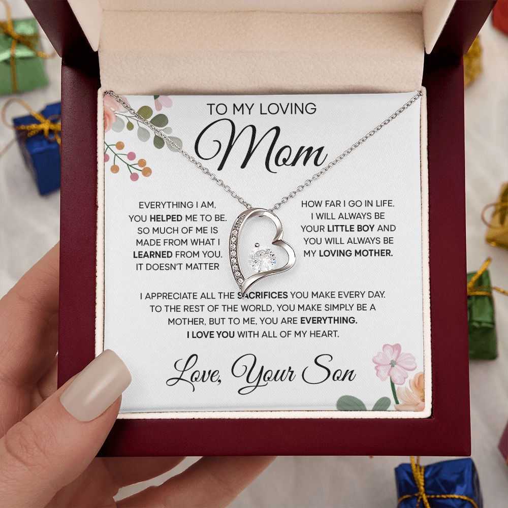 To My Loving Mom - Love You With All Of My Heart, Forever Love Necklace