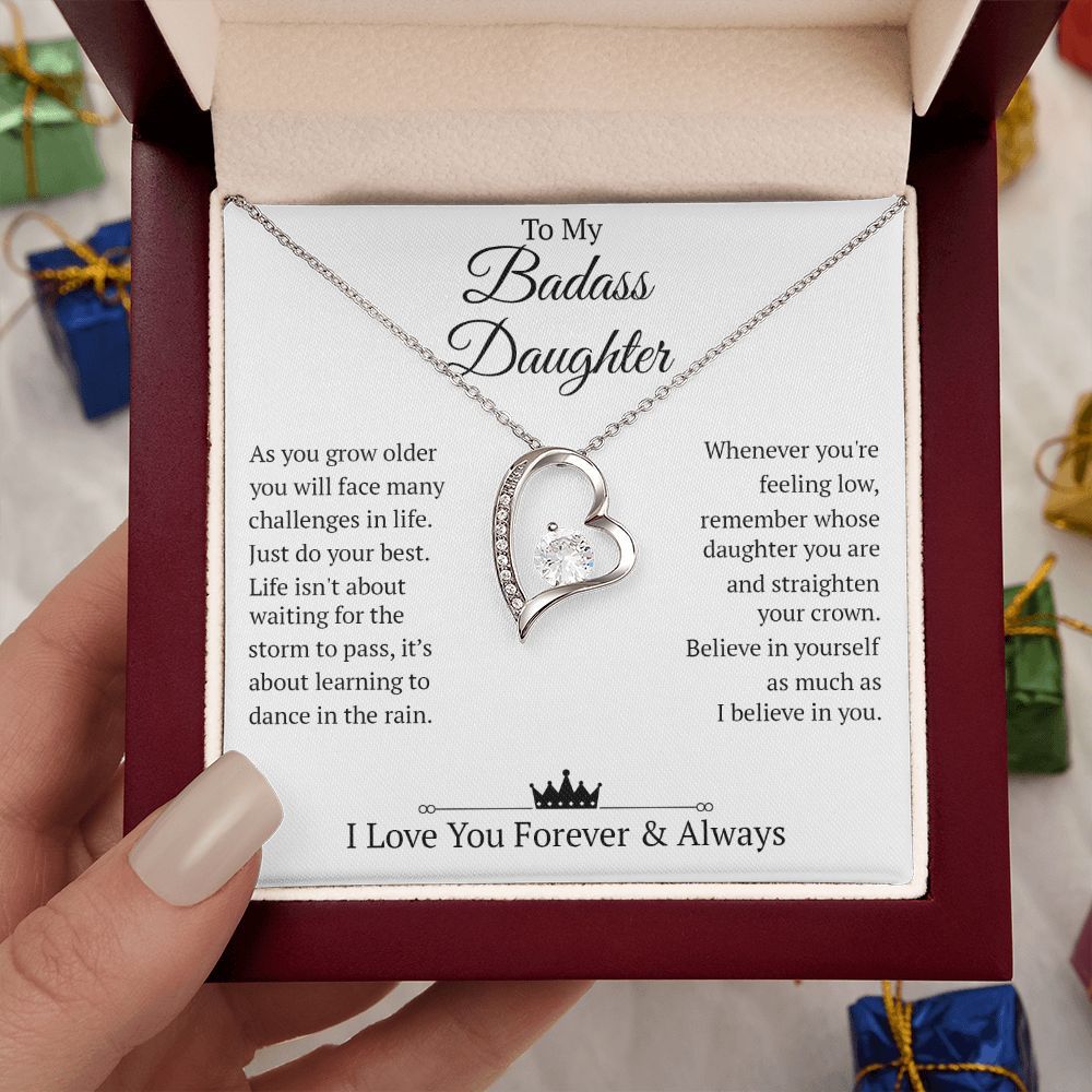 To My Daughter - Just Do Your Best, Forever Love Necklace