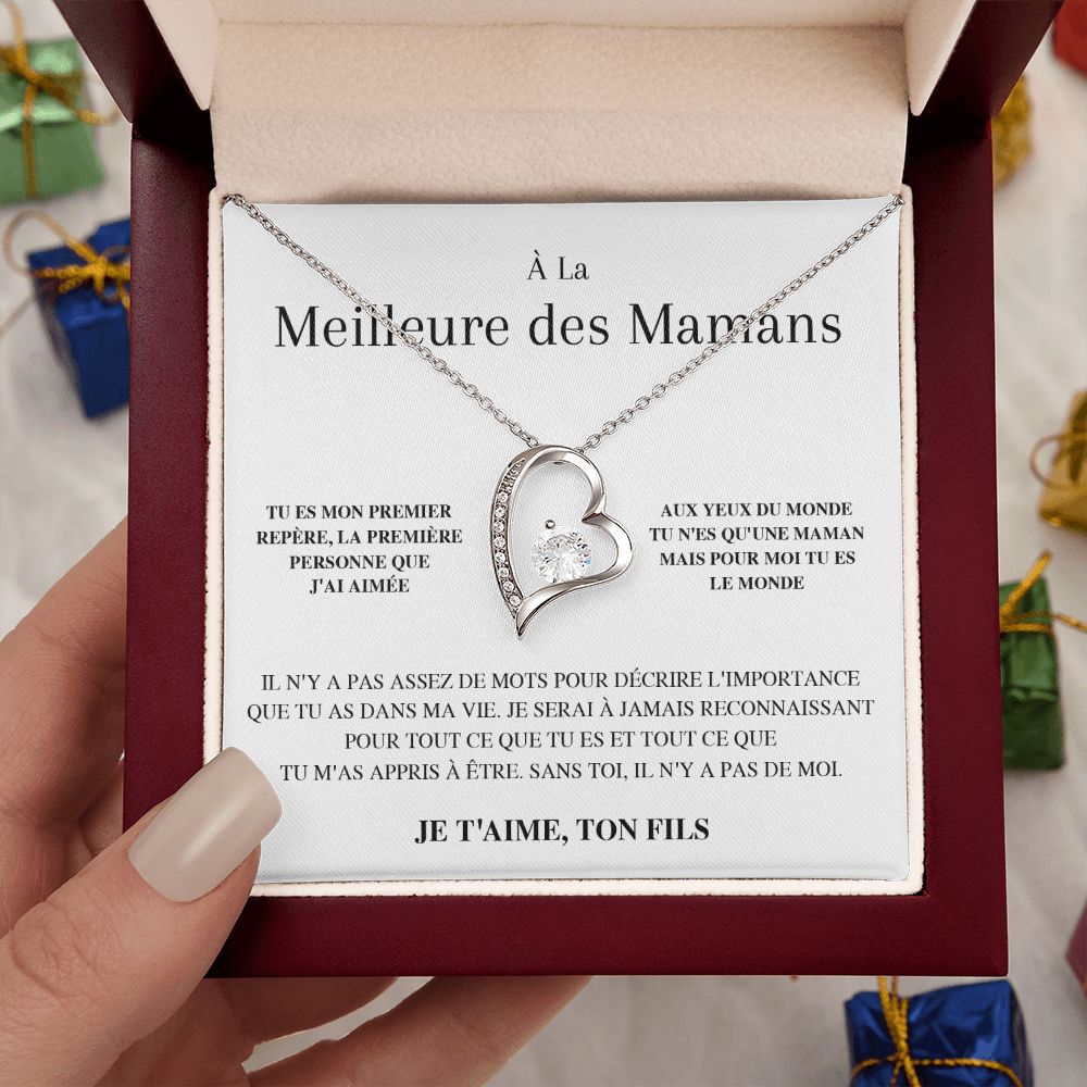 Collier Amour Éternel - Meilleure des Mamans - Tu Es Mon Premier Repère - Cadeau pour Maman