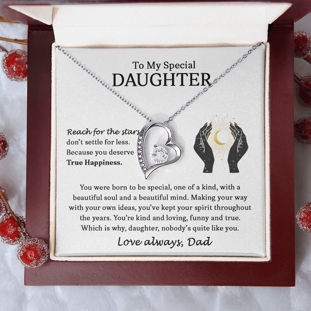 To My Special Daughter | Reach For The Stars | Forever Love Necklace