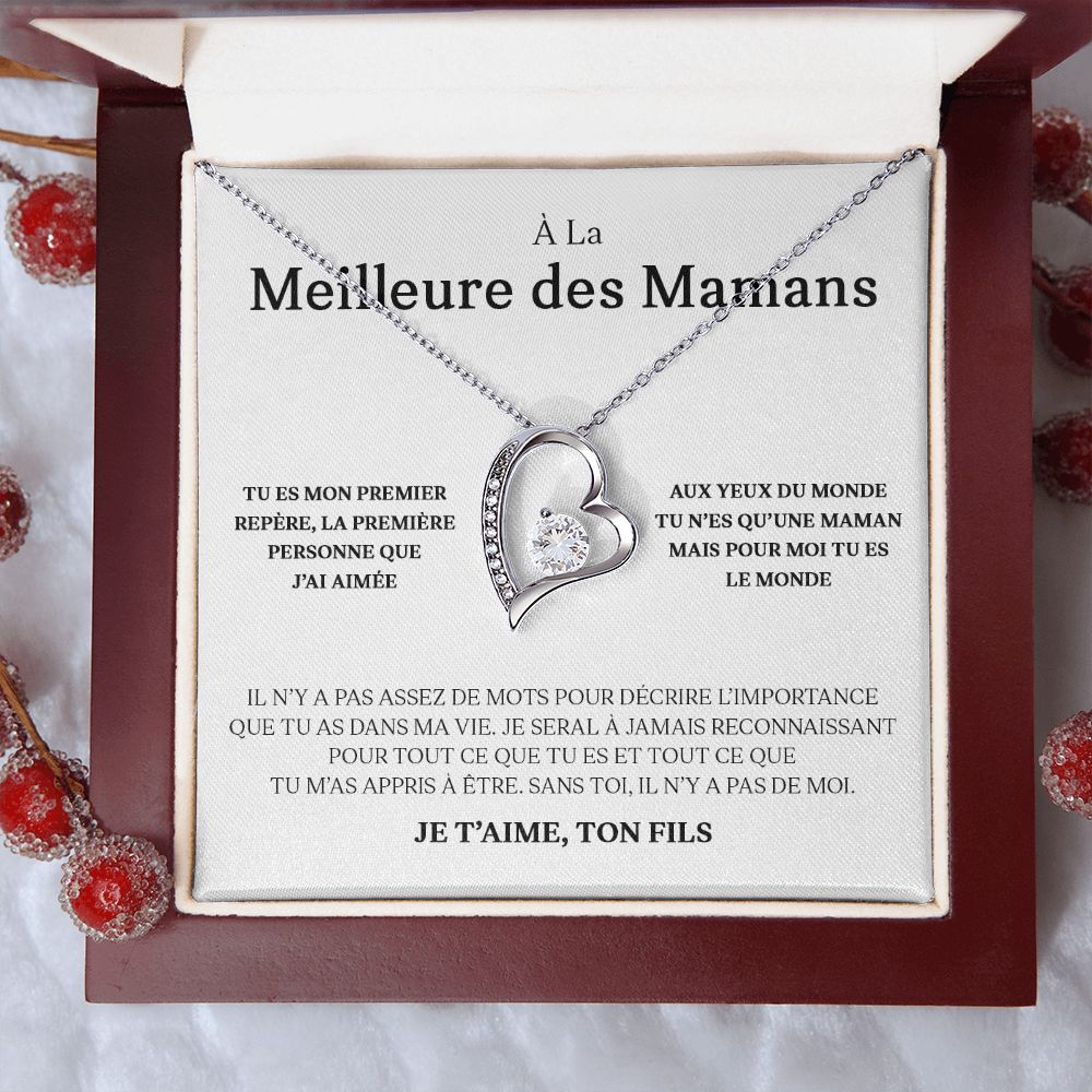 Collier Amour Éternel - À la meilleure des mamans - Je t'aime, ton fils