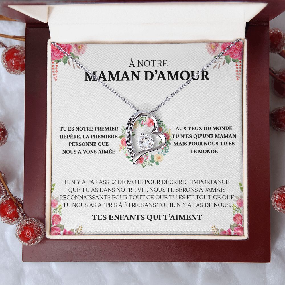 Collier Amour Éternel - À notre maman d'amour - Tes enfants qui t'aiment