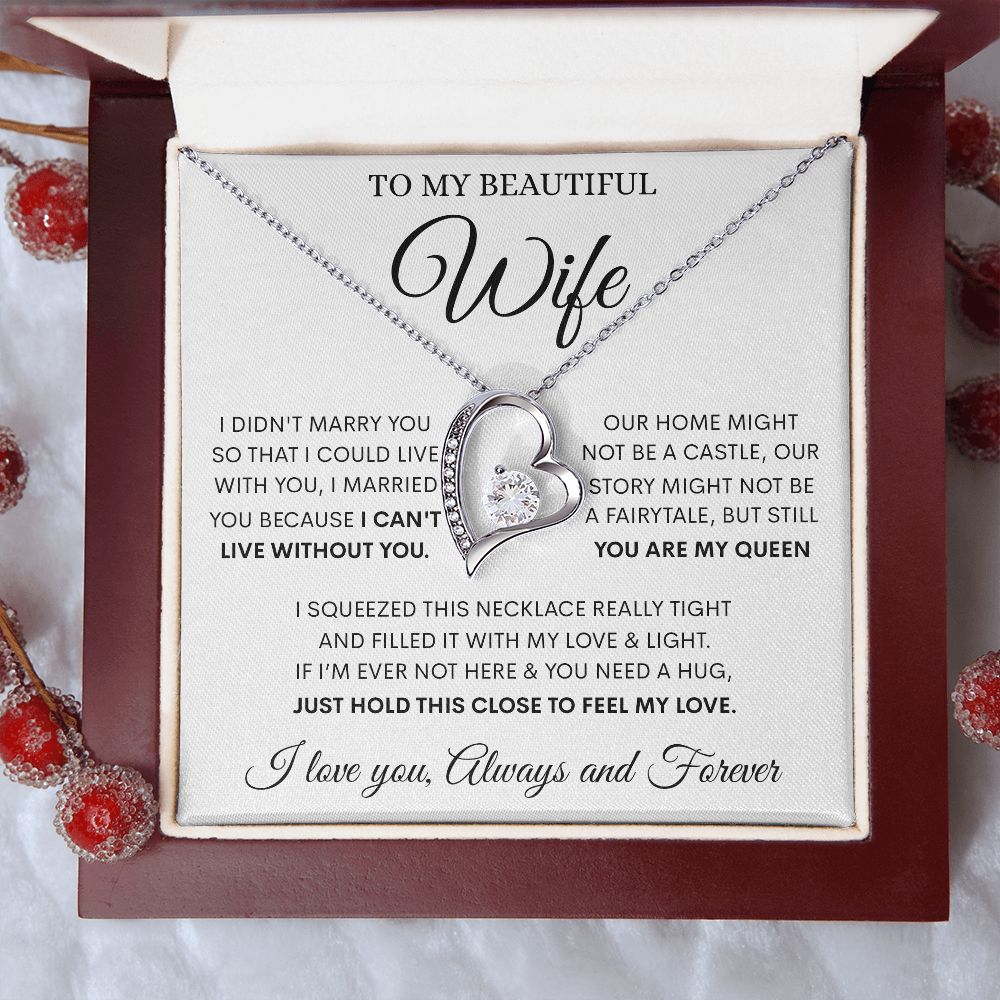 To My Beautiful Wife - You Are My Queen, Forever Love Necklace
