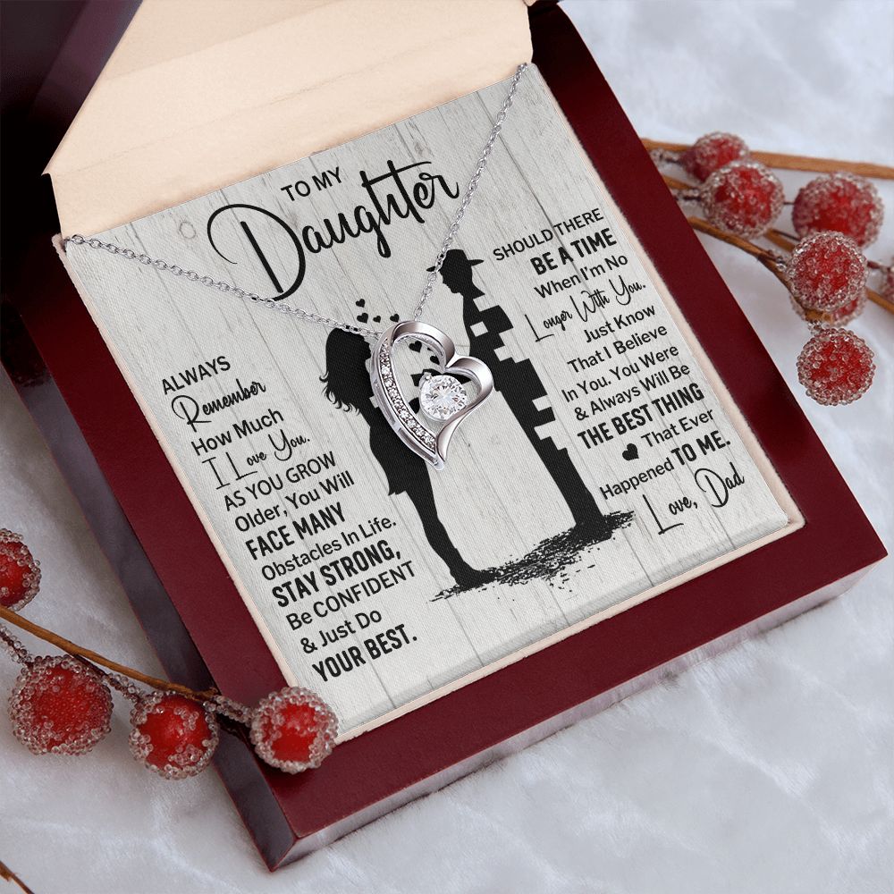 Daughter Always Remember, Forever Love Necklace, Anniversary Gift For Daughter From Dad