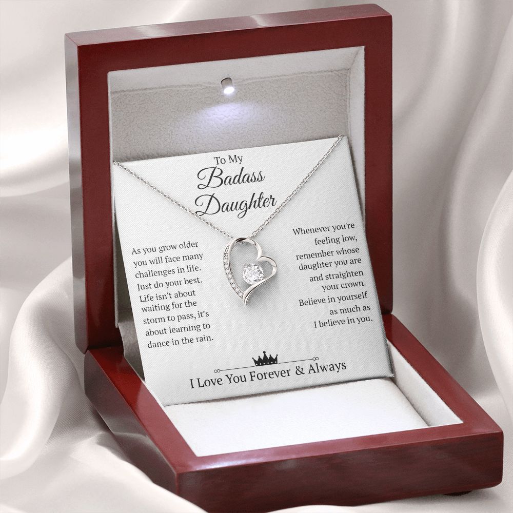 To My Daughter - Just Do Your Best, Forever Love Necklace