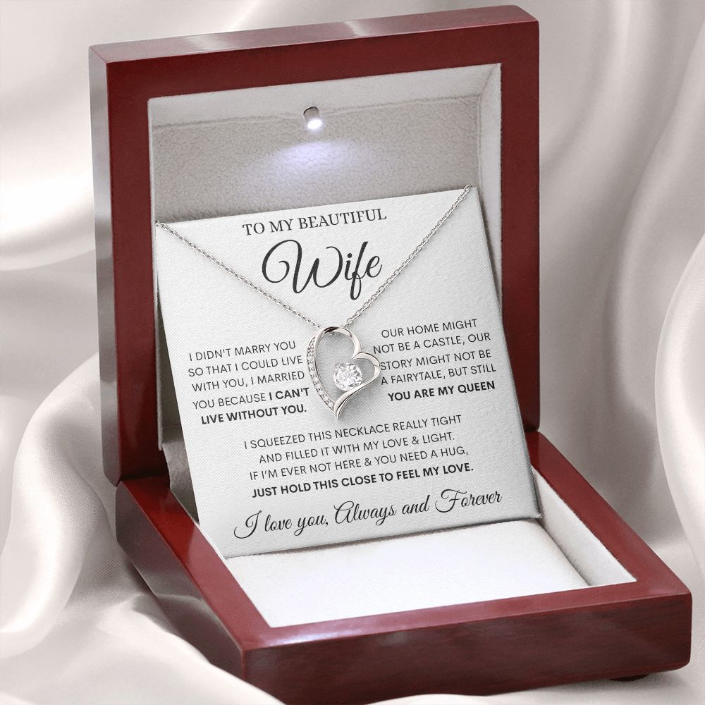 To My Beautiful Wife - You Are My Queen, Forever Love Necklace