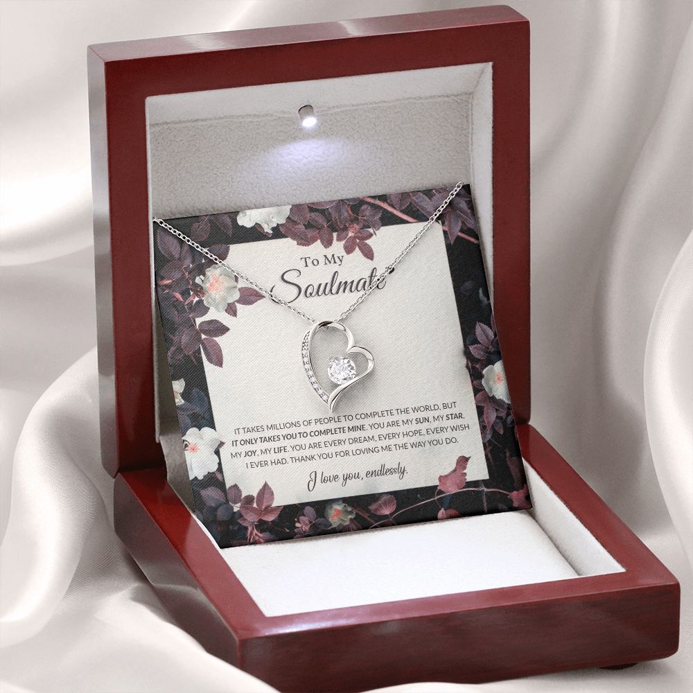 To My Soulmate - I Love You Endlessly, Forever Love Necklace