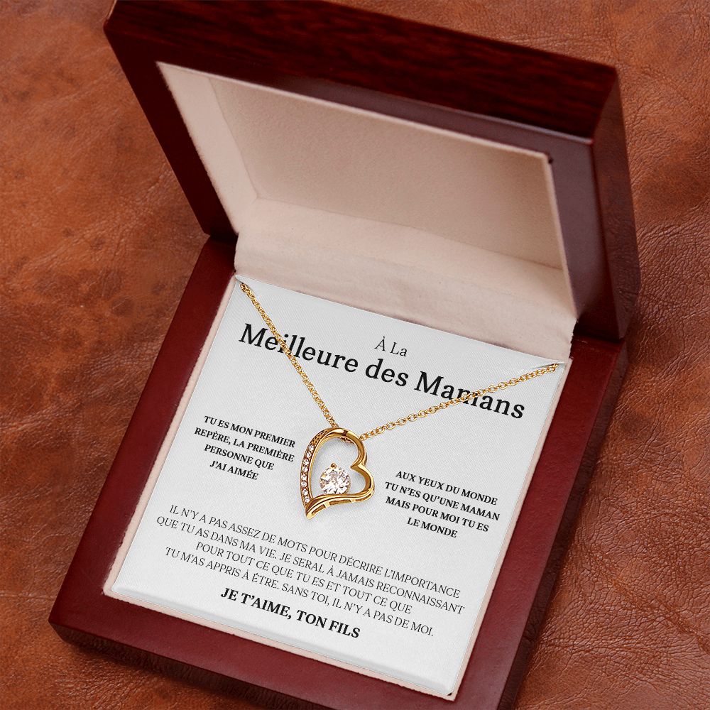 Collier Amour Éternel - À la meilleure des mamans - Je t'aime, ton fils