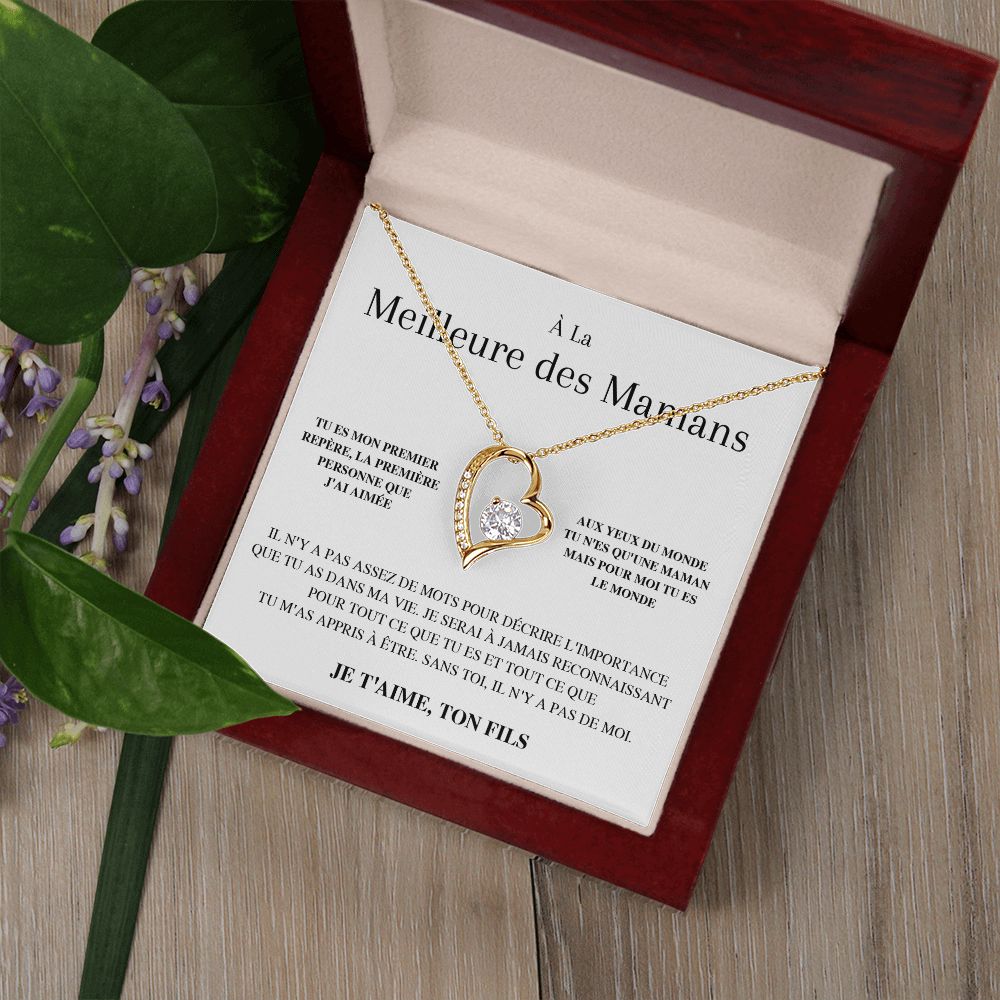 Collier Amour Éternel - Meilleure des Mamans - Tu Es Mon Premier Repère - Cadeau pour Maman