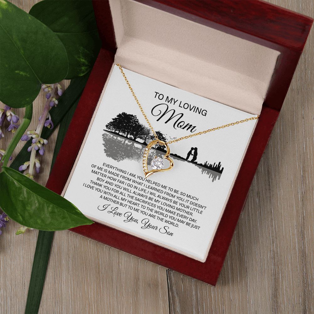 Loving Mom You Are The World, Forever Love Necklace, Mother's Day Gift Idea, Necklace For Mom from Son