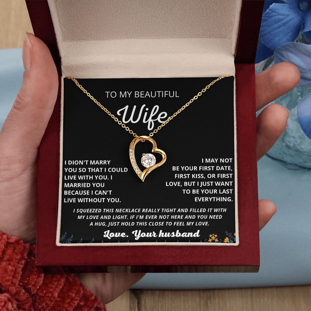 To My Beautiful Wife | Feel My Love | Forever Love Necklace | Best Gifts for Your Wife
