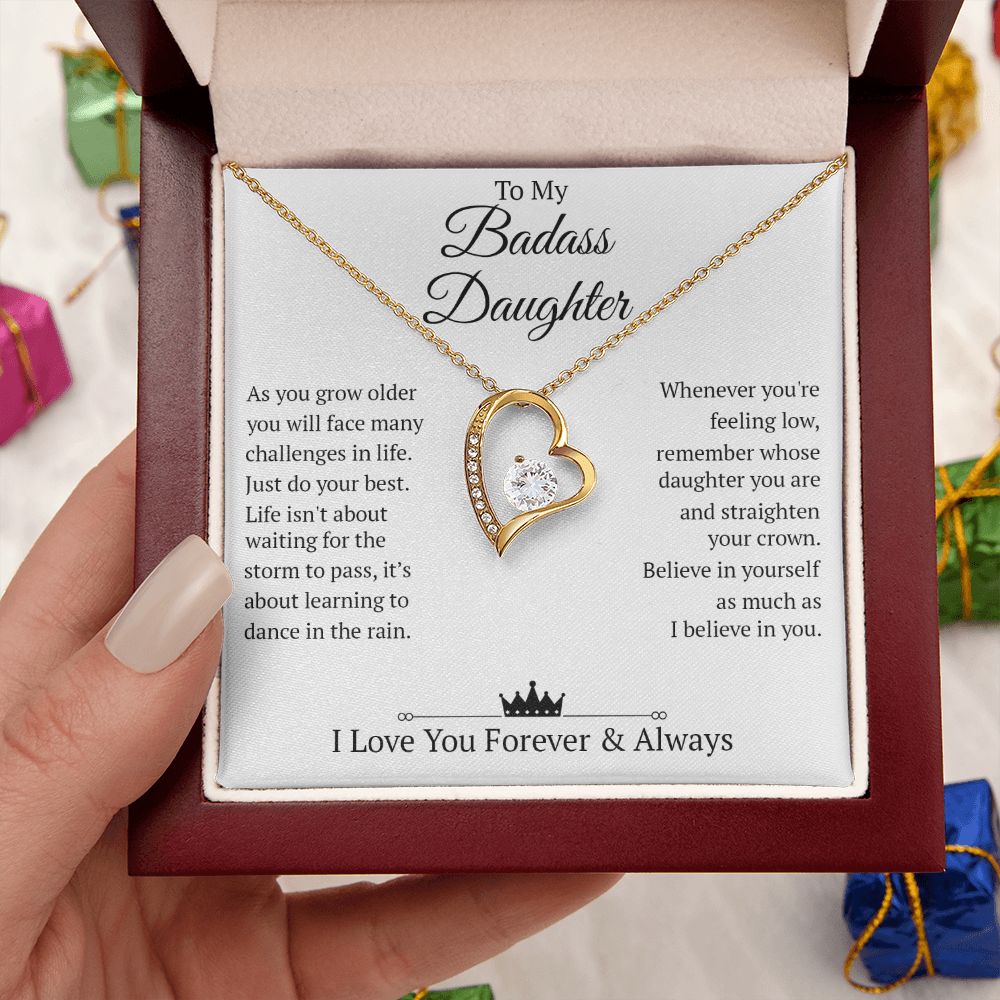To My Daughter - Just Do Your Best, Forever Love Necklace