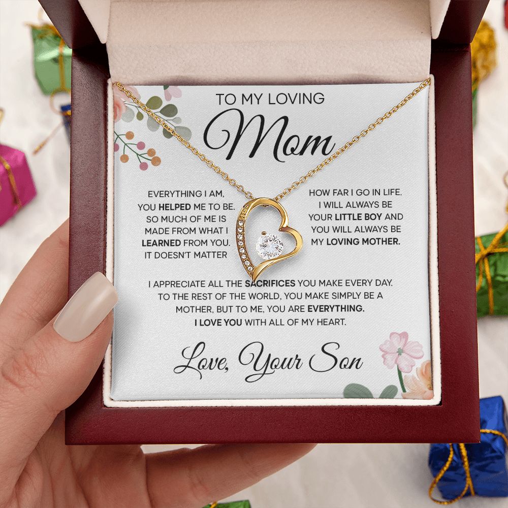 To My Loving Mom - Love You With All Of My Heart, Forever Love Necklace