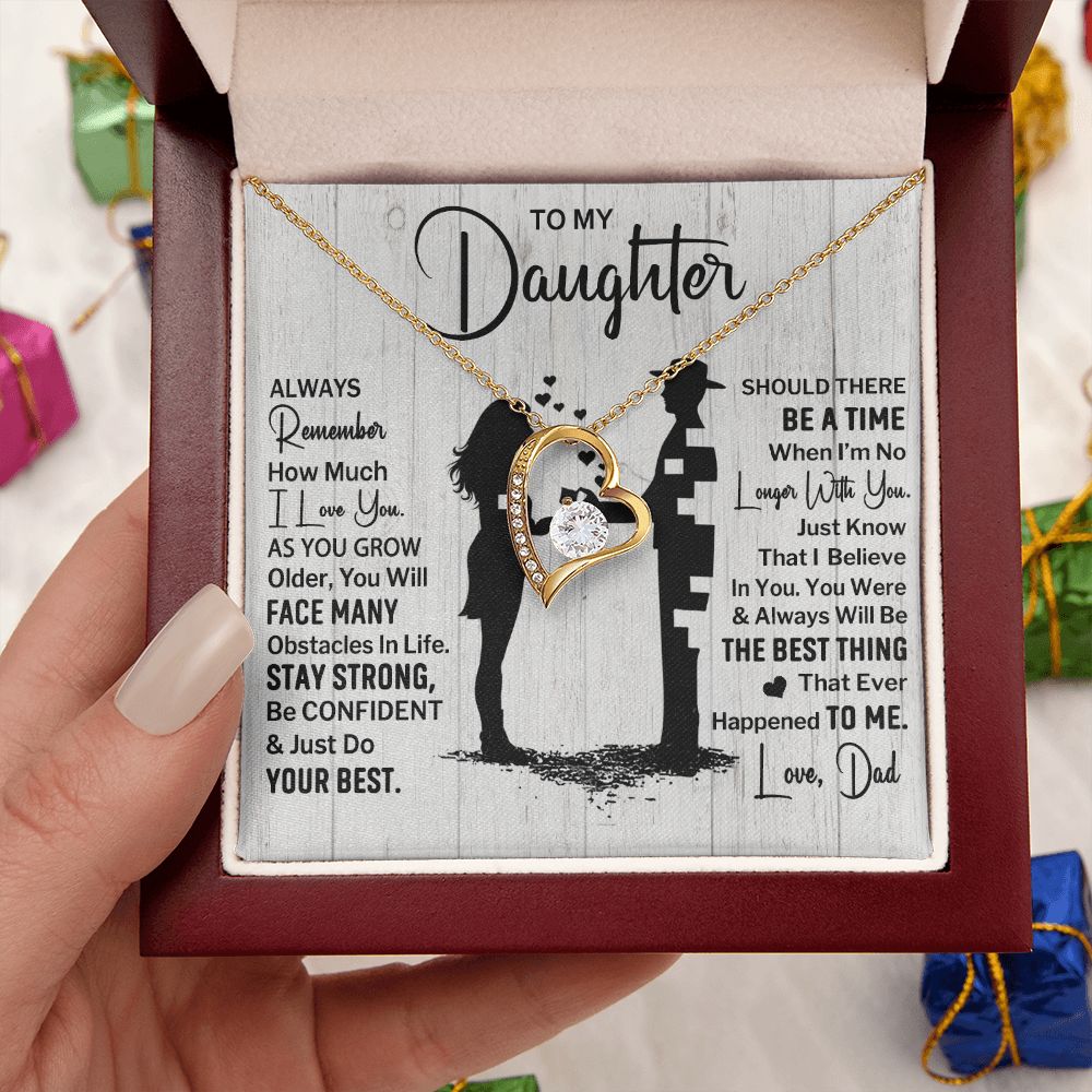Daughter Always Remember, Forever Love Necklace, Anniversary Gift For Daughter From Dad