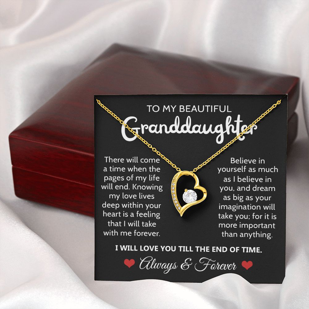 Granddaughter Believe In Yourself | Forever Love Necklace | Gift For Granddaughter From Grandparents