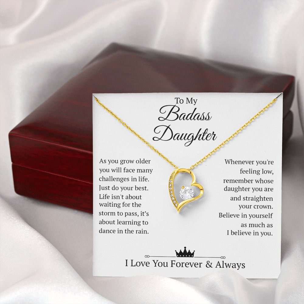To My Daughter - Just Do Your Best, Forever Love Necklace