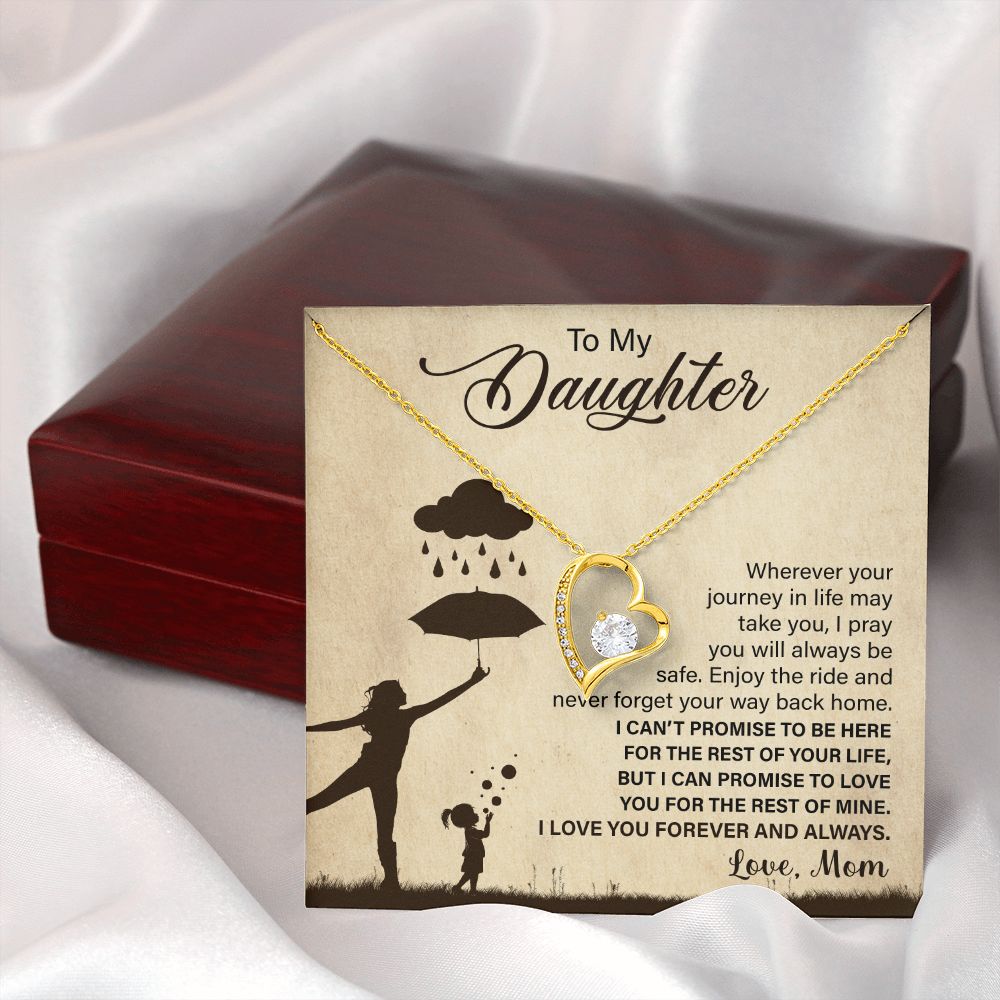 Daughter Way Back Home, Forever Love Necklace, Gift for Daughter from Mom