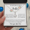 To My Beautiful Mother | I Know It Is Not Easy | Gift from Son | Eternal Hope Necklace