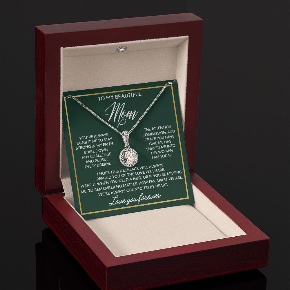 To My Beautiful Mom - We Are Always Connected By Heart, Eternal Hope Necklace, Mother's Day Gift