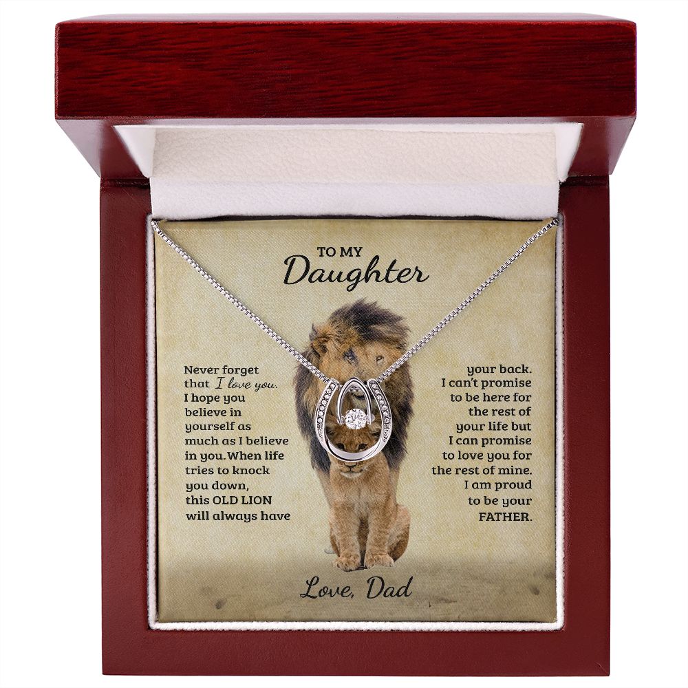 To My Daughter I When Lifes Tries To Knock You Down I Lucky In Love Necklace
