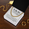 To My Man Cuban Link Chain Necklace, My Life My Love, Perfect Gift for Your Man