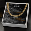 To My Son - Straighten Your Crown, Cuban Chain Necklace Gift to Son