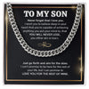 To My Son I Just Go Forth And Aim For The Skies I Cuban Link Chain Necklace