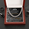 To My Son - Straighten Your Crown, Cuban Chain Necklace Gift to Son