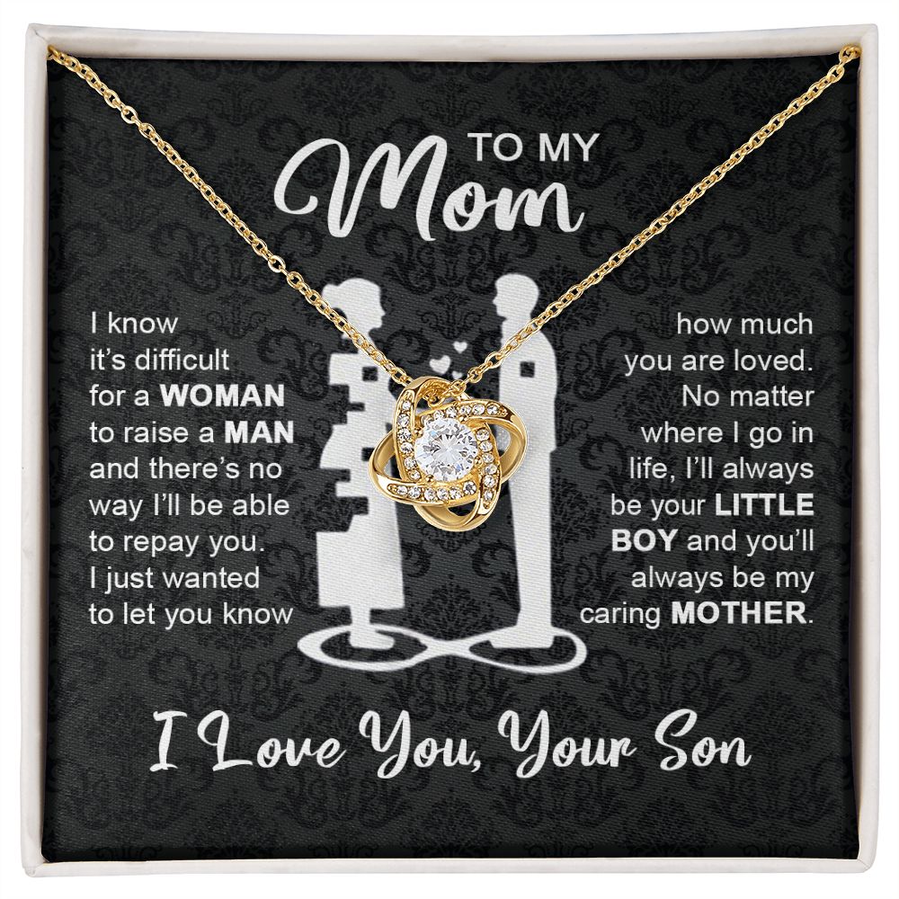 To My Mom Gift From Son | I'll Always Be Your Little Boy | Love Knot Necklace