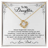 To My Daughter Gift From Dad | You Will Always Be My Baby Girl | Love Knot Necklace.